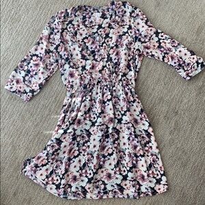 Floral v neck line dress